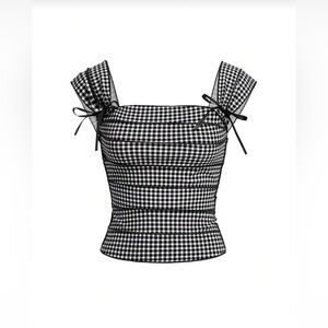 SHEIN Black and White Gingham Tank Top